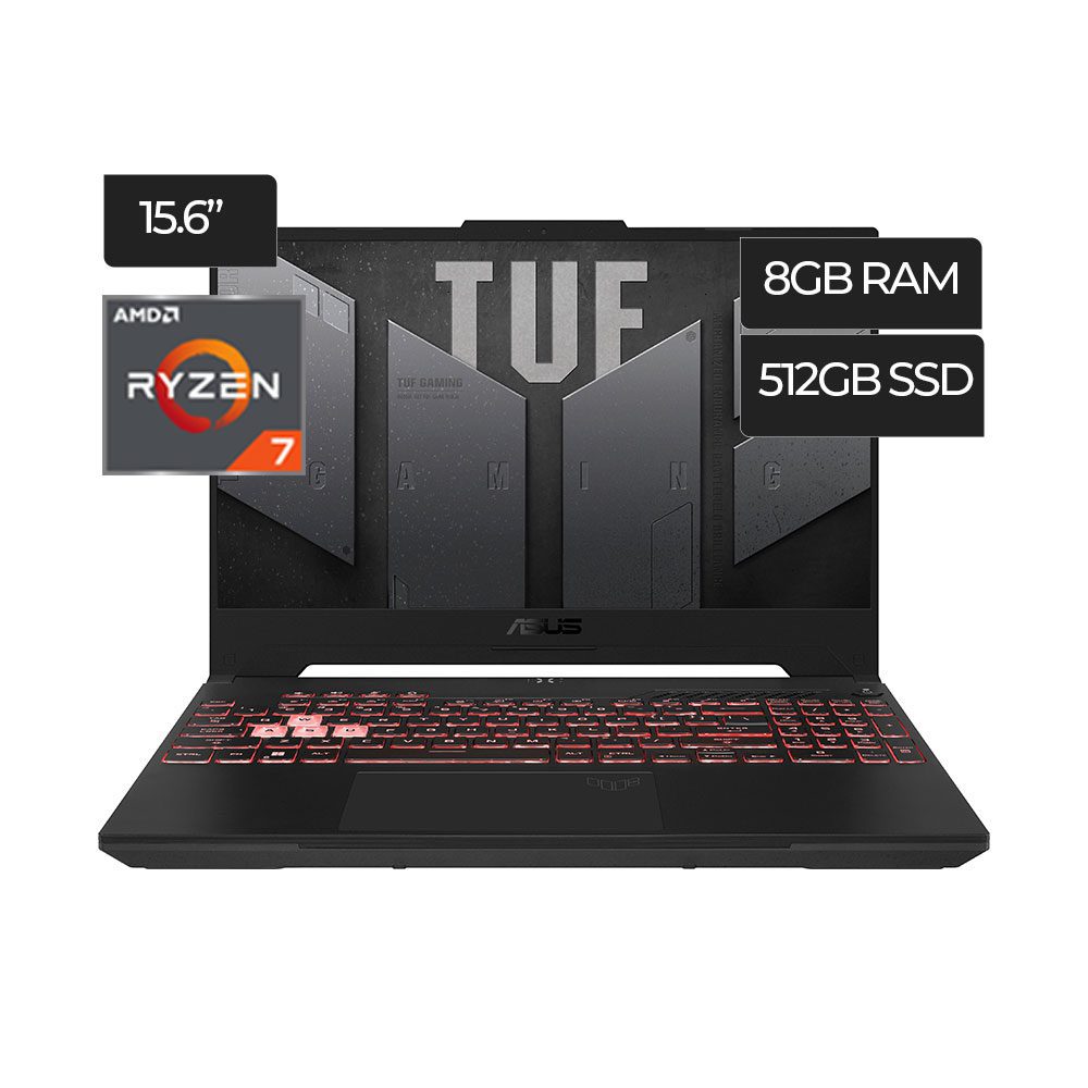 Laptop Gamer Asus Tuf Gaming A15 Fa507Re-A15.R73050T Ryzen 7 6800H  RAM 8GB D Disco  512GB SSD 15.6"FHD  Nvidia Geforce RTX 3050Ti 4 GB