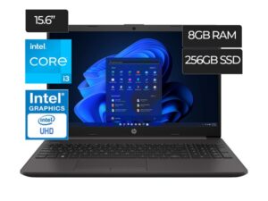Laptop HP 250 G9 Core i3 I3-1215U  RAM 8GB DDR4 Disco 256GB SSD Pantalla 15.6" HD Video Intel Intel UHD Graphics Integrados Win 11 H