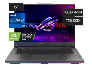 Laptop ASUS ROG STRIX G614JI-AS94 Core I9-13980HX RAM 16GB DDR5 Disco 1TB SSD Pantalla N/A Video  RTX 4070 8GB Windows 11