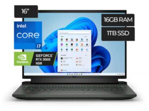 Laptop DELL G16 G7620-7775BLK-PUS Core I7-12700H RAM 16GB DDR5 Disco 1TB SSD Pantalla 16" QHD 165HZ Video  RTX 3060 6GB Windows 11