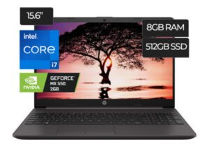 Laptop HP 250 G9 Core I7-1255U RAM 8GB DDR4 Disco 512GB SSD Pantalla 15.6" HD Video  MX550 2GB FreeDOS