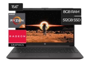 Laptop HP 255 G9 Ryzen R5-5625U RAM 8GB DDR4 Disco 512GB SSD Pantalla 15.6" HD Video AMD Radeon Graphics Integrados FreeDOS