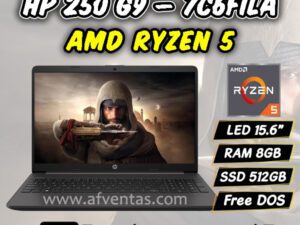 Laptop HP 255 G9 Ryzen 5 R5-5625U  RAM 8GB DDR4 Disco 512GB SSD Pantalla 15.6" HD Video AMD Radeon Graphics Integrados FreeDOS